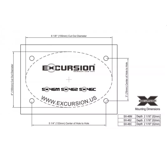Excursion SX-46M – głośniki średnio-niskotonowe 4x6” (100x150 mm), 4 Ohm, 50/125W